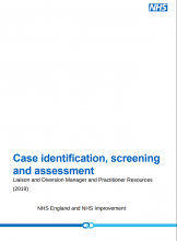 Case identification, screening and assessment: Liaison and Diversion Manager and Practitioner Resources (2019)